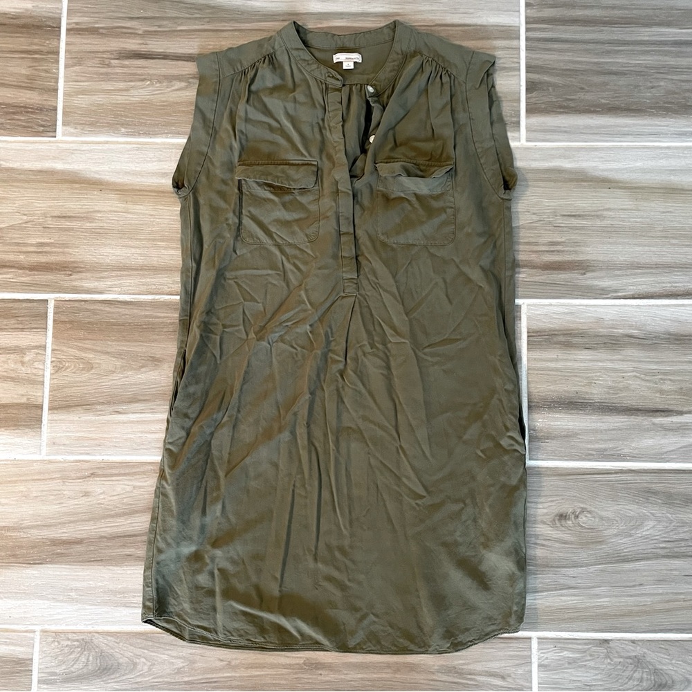 GAP | Army Green Sleeveless Sheath Shirt Dress with pockets | Small